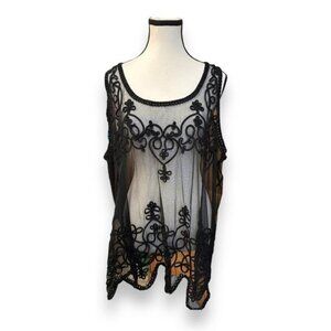 Women’s torrid 3 Black Mesh Gothic Raised Design 22 24